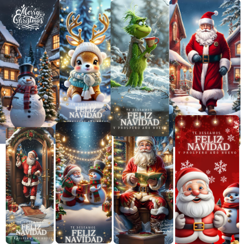 Funda forro puerta navidad PAPA NIEVE